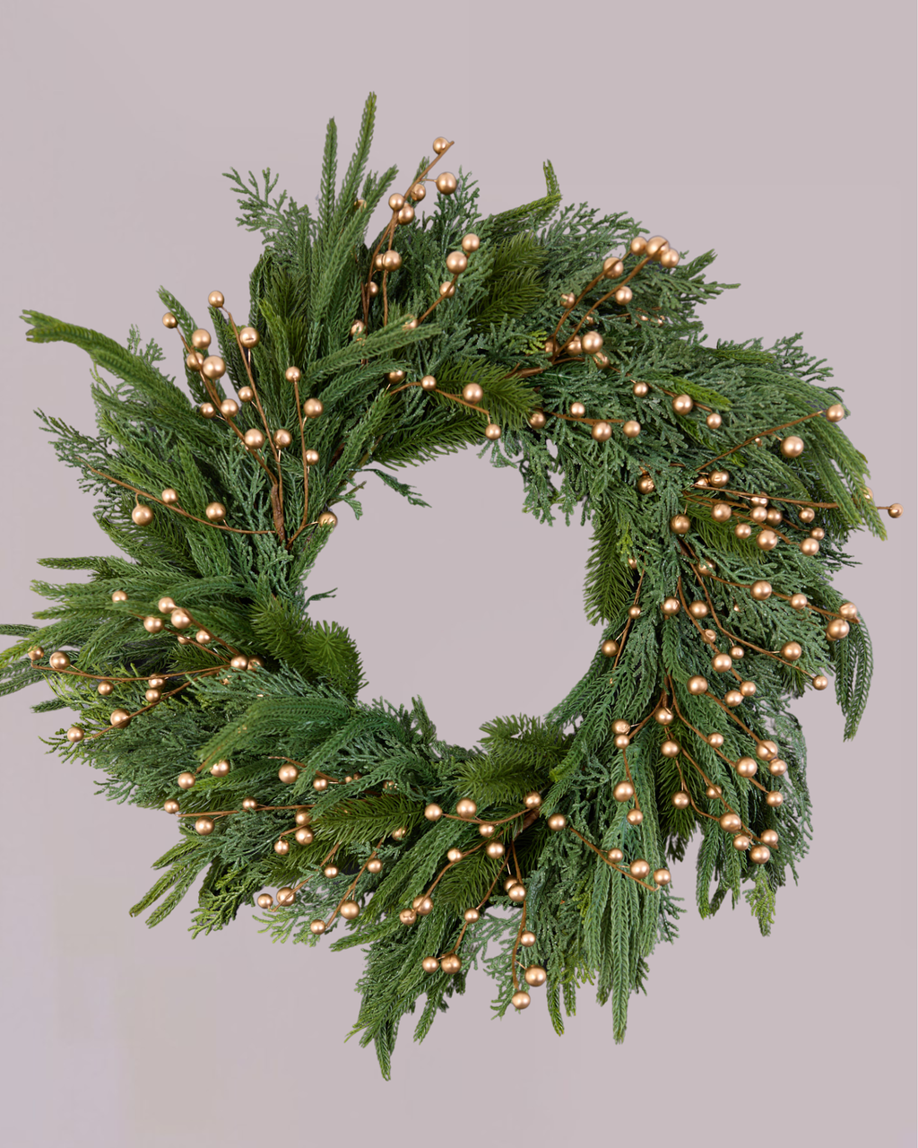 GOLD BERRY WREATH 60CM