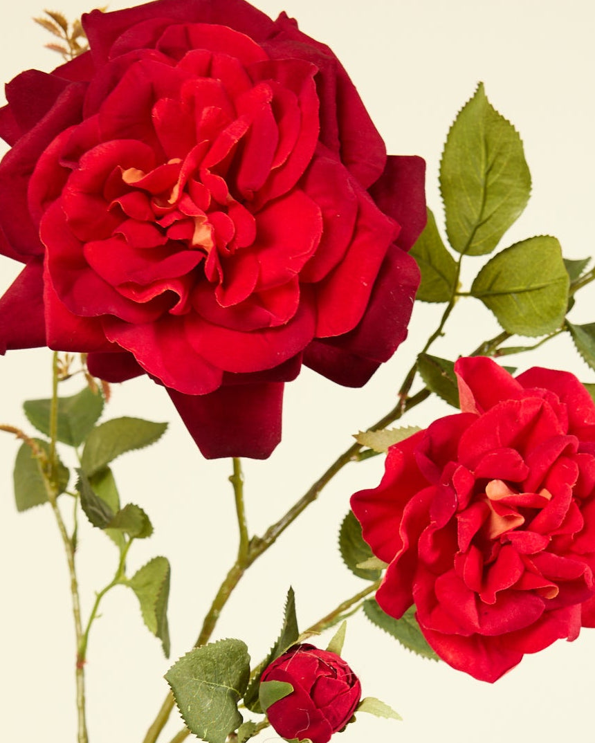 SILK-KA ROSE SPRAY 102CM IN RED