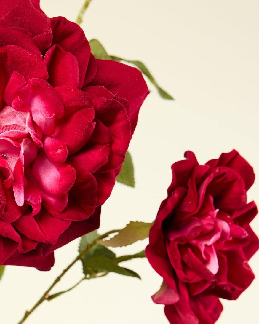 SILK-KA ROSE SPRAY 102CM IN BURGUNDY
