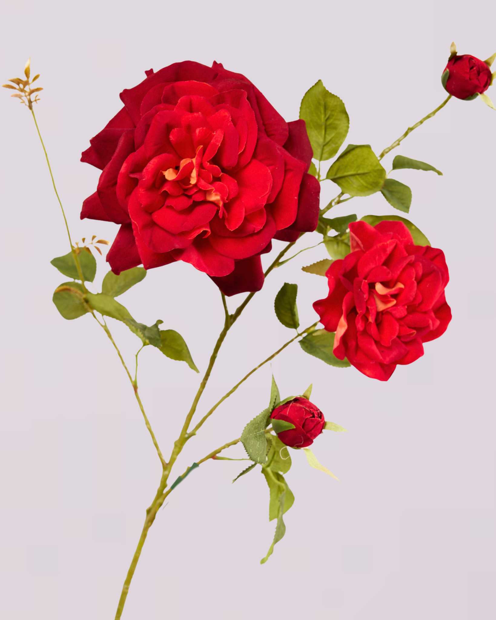 SILK-KA ROSE SPRAY 102CM IN RED