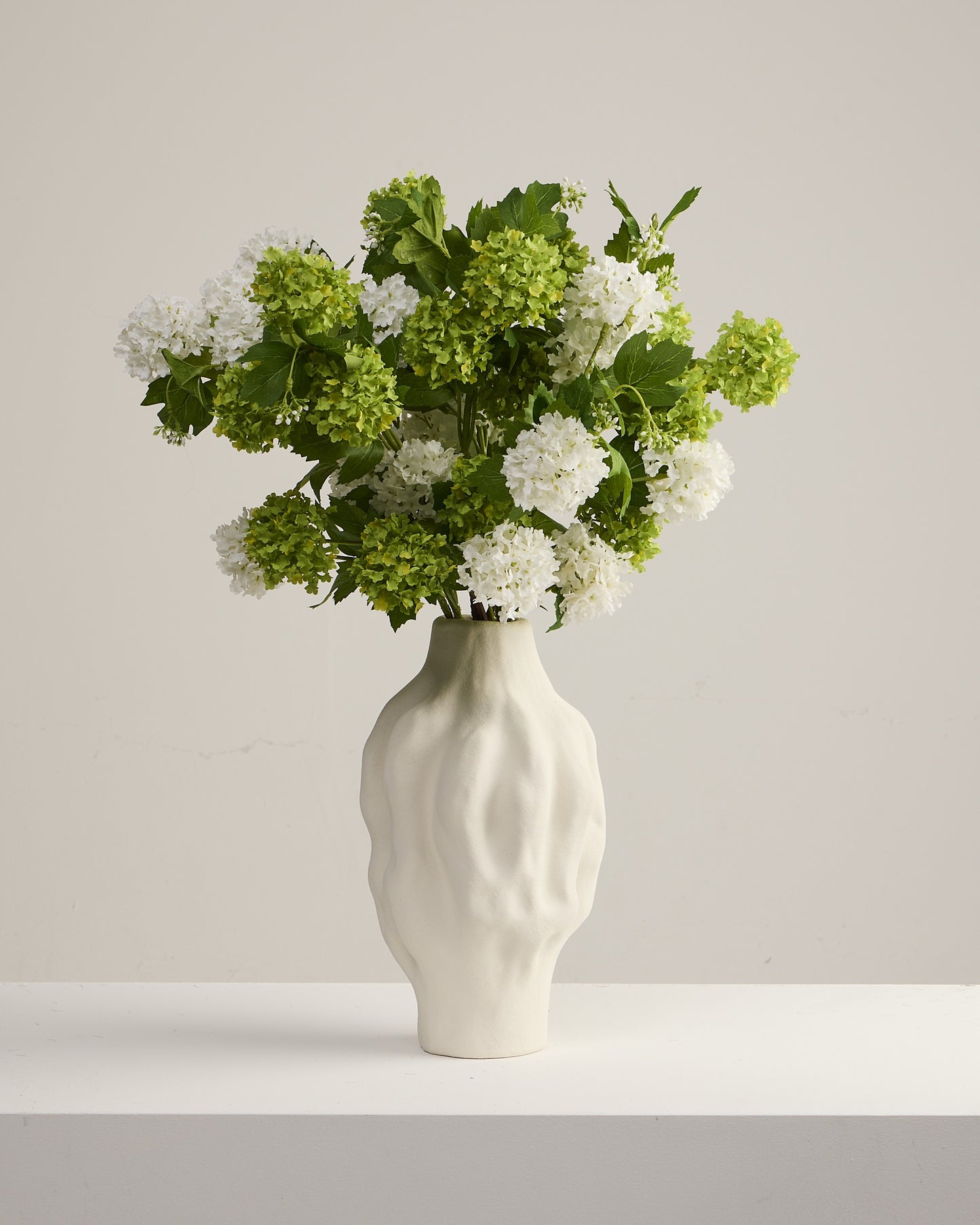 GREEN AND WHITE HYDRANGEA ARRANGEMENT