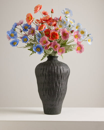 SILK POPPY IN DEEP BLUE