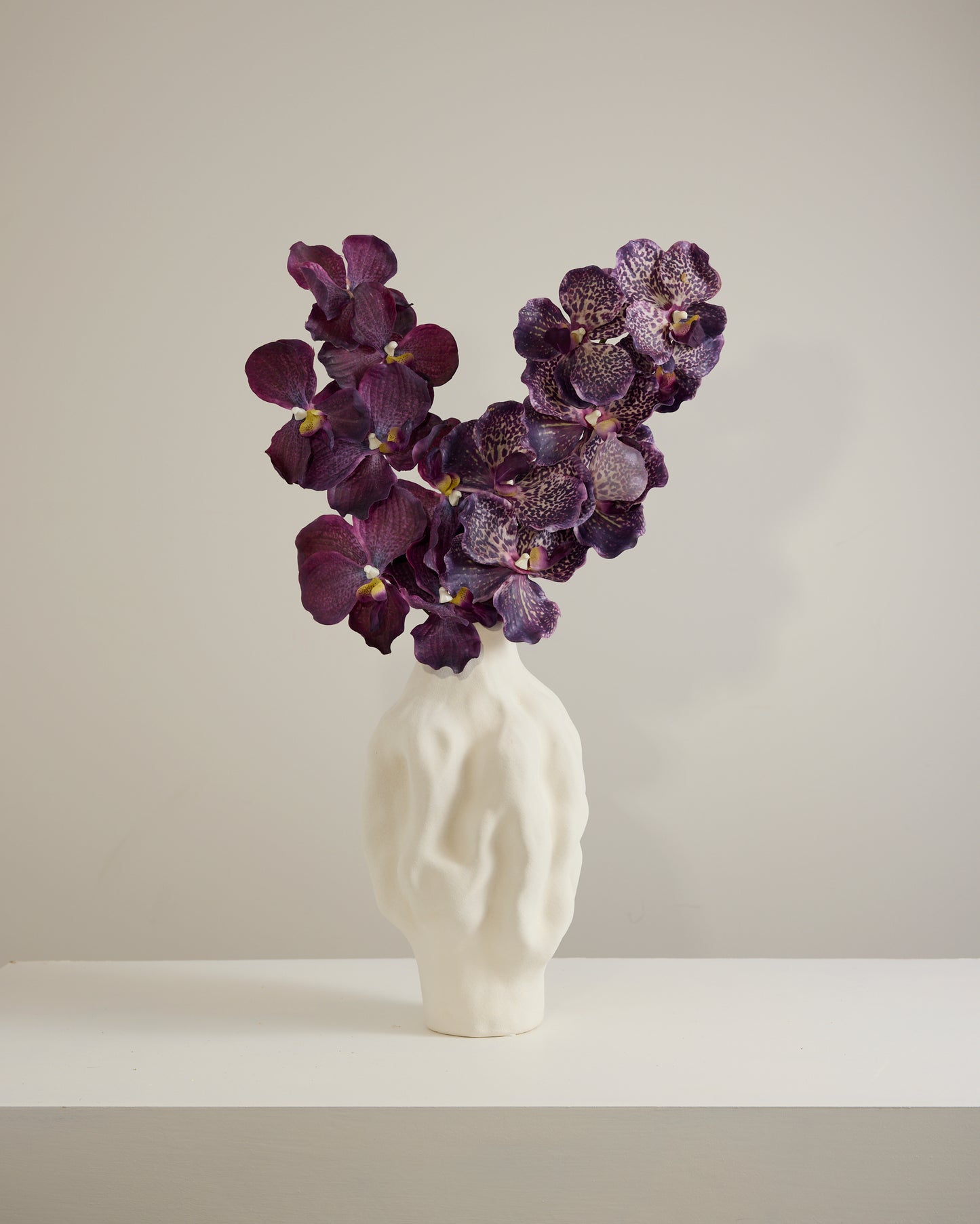 LUXURY REAL TOUCH ORCHID IN VARIEGATED PURPLE