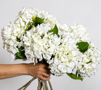 LUXURY REAL TOUCH HYDRANGEA WHITE