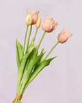 BUNCH OF 5 REAL TOUCH TULIPS PINK