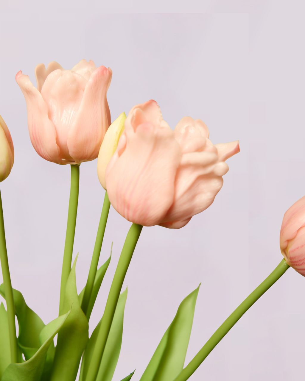 BUNCH OF 5 REAL TOUCH TULIPS PINK
