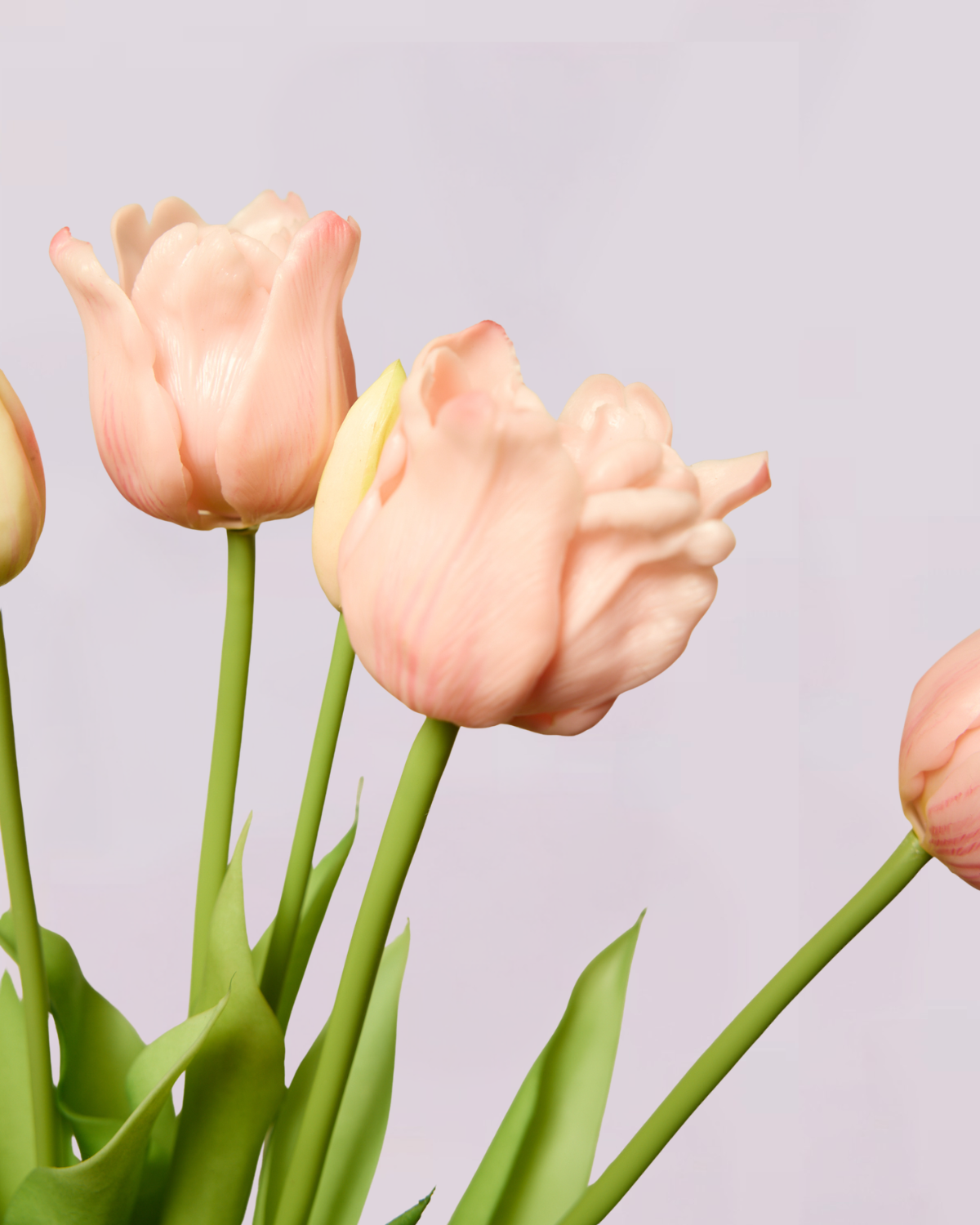 BUNCH OF 5 REAL TOUCH TULIPS PINK