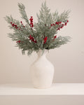 FROSTED PINE AND RED BERRY SPRAY