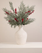 FROSTED PINE AND RED BERRY SPRAY