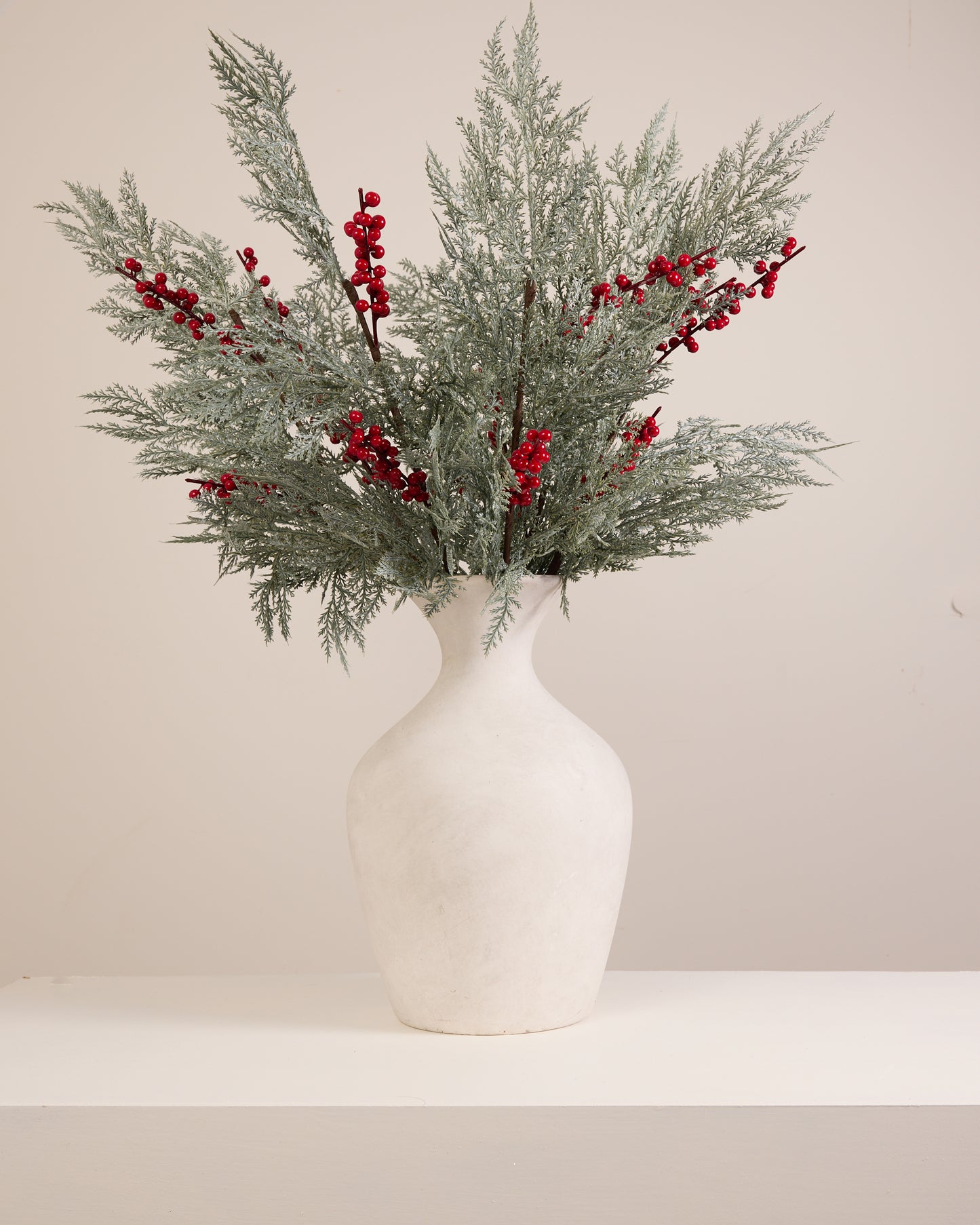 FROSTED PINE AND RED BERRY SPRAY